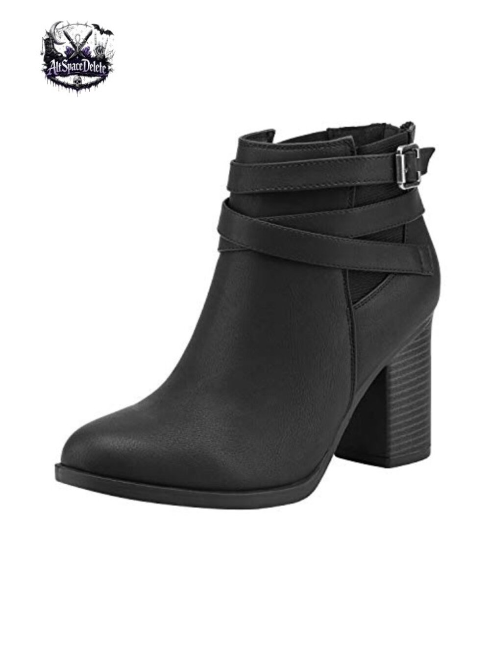 Women's Chunky High Heel Ankle Booties Faux Suede Zipper